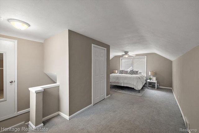 2376 Bacon Ave, Berkley, MI 48072 - carpeted bedroom featuring vaulted ceiling, baseboards, and a textured ceiling