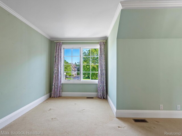 2921 Turtle Pond Ct, Bloomfield Hills, MI 48302 - carpeted empty room with ornamental molding and baseboards