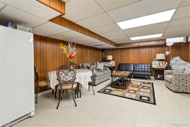4328 15 Mile Rd, Sterling Heights, MI 48310 - living area featuring wooden walls and a paneled ceiling