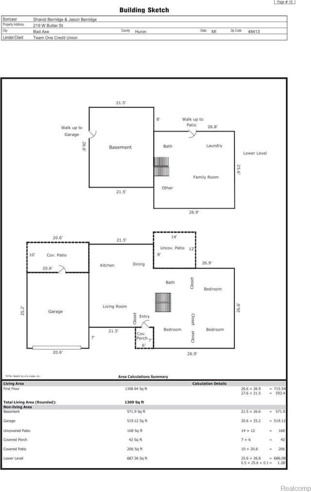 219 W Butler St, Bad Axe, MI 48413 - room layout