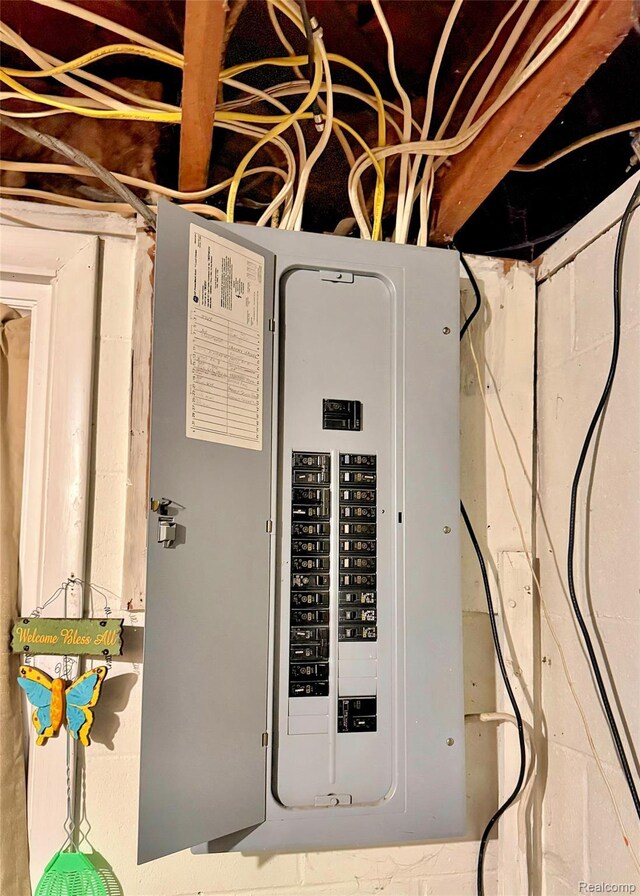 219 W Butler St, Bad Axe, MI 48413 - utility room featuring electric panel