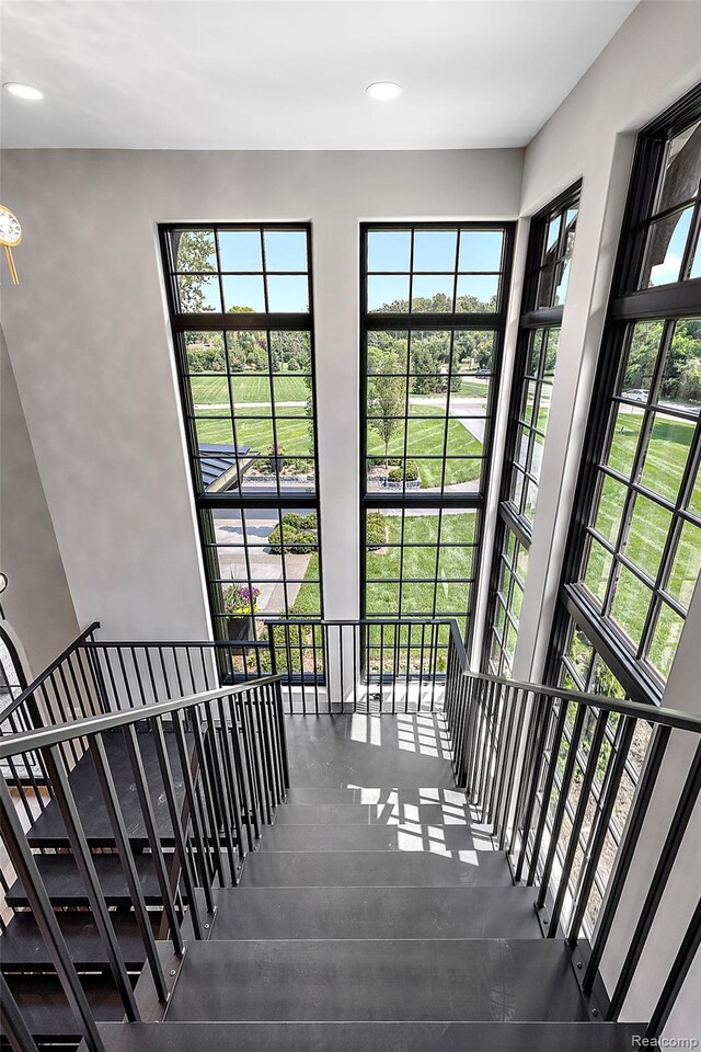 3268 Willis Dr, Oakland, MI 48306 - stairs featuring recessed lighting
