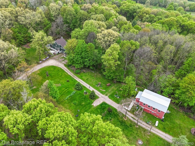12445 Shaffer Rd, Davisburg, MI 48350 - aerial view of property and surrounding area with a heavily wooded area