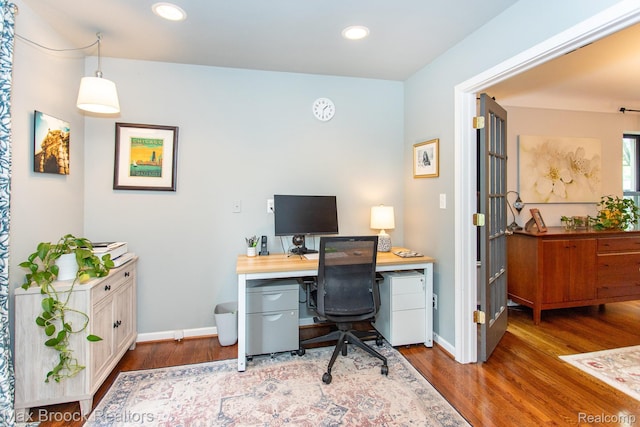 13317 Victoria Ave, Huntington Woods, MI 48070 - office space with wood finished floors, baseboards, and recessed lighting