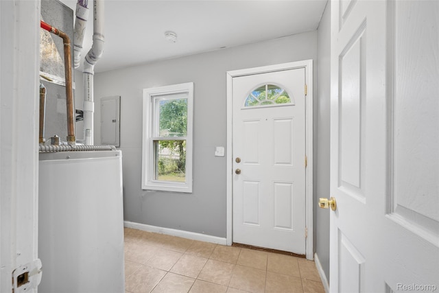 29056 Powers St, Westland, MI 48186 - foyer featuring electric panel, light tile patterned flooring, and baseboards
