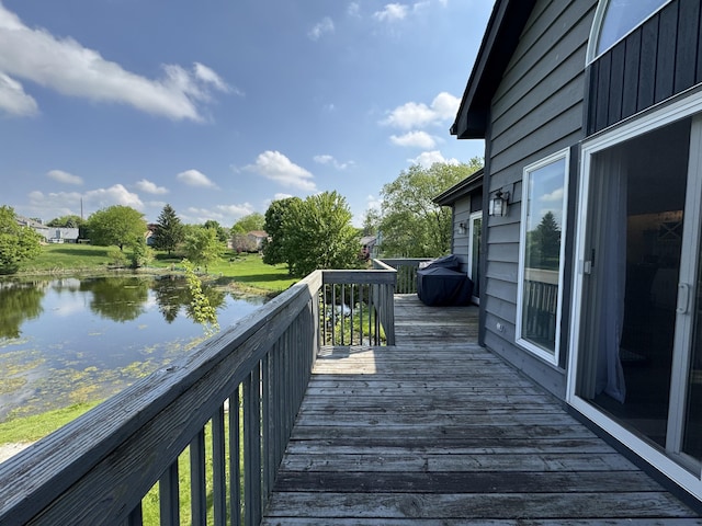1300 Winding Ridge Ln Unit D8, Indiana, IN 46383 - wooden terrace featuring a water view