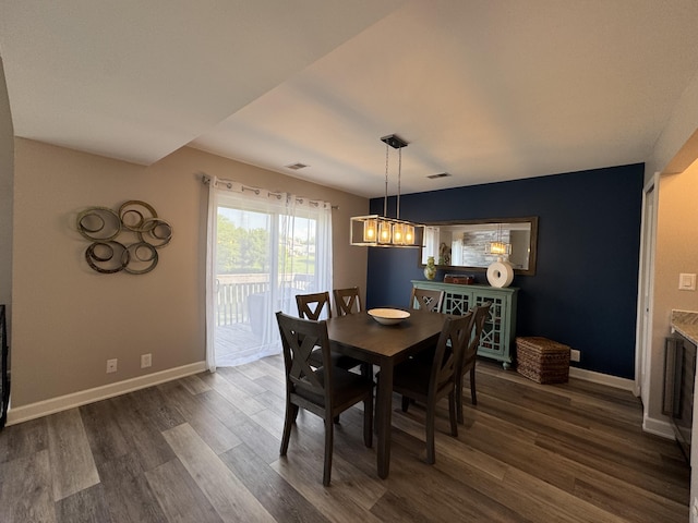 1300 Winding Ridge Ln Unit D8, Indiana, IN 46383 - dining area with dark wood-style floors and baseboards