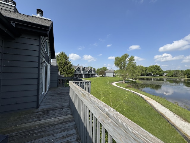 1300 Winding Ridge Ln Unit D8, Indiana, IN 46383 - wooden terrace featuring a water view and a yard