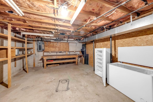 8750 20th Ave, Remus, MI 49340 - unfinished basement with electric panel