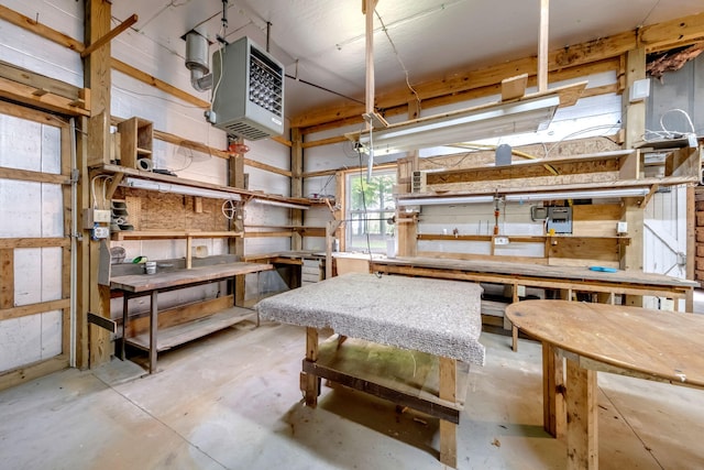 8750 20th Ave, Remus, MI 49340 - below grade area with a workshop area and a heating unit