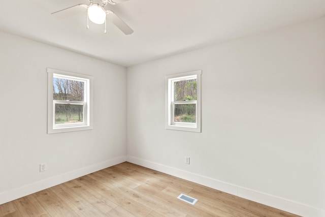 4565 155th Ave, Hersey, MI 49639 - empty room featuring baseboards, light wood-style flooring, and a ceiling fan