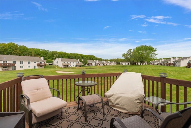 3799 Fairway Dr, Norton Shores, MI 49441 - deck with a residential view and a lawn