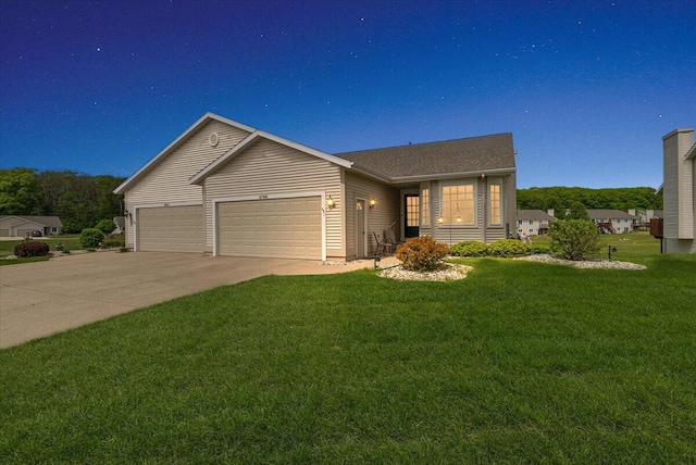 3799 Fairway Dr, Norton Shores, MI 49441 - ranch-style house featuring a front lawn, concrete driveway, and a garage