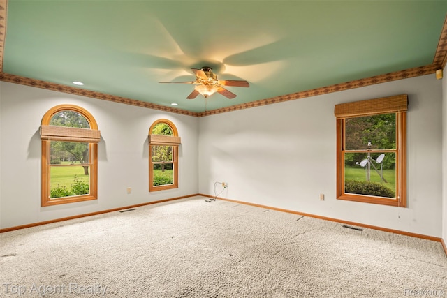 7386 Card Rd, Smiths Creek, MI 48074 - carpeted spare room with ceiling fan, baseboards, healthy amount of natural light, and recessed lighting