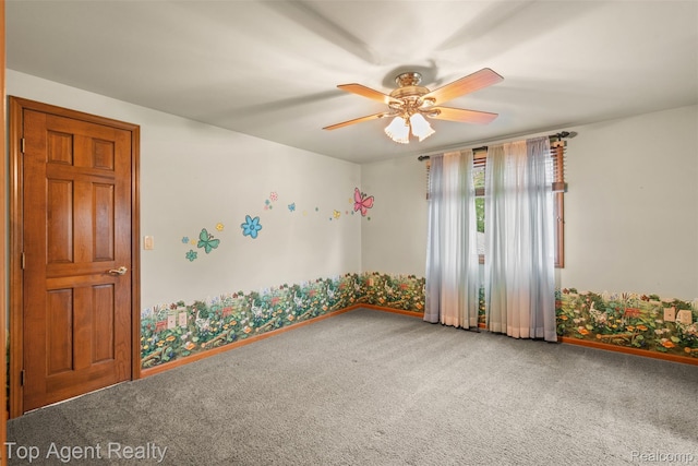 7386 Card Rd, Smiths Creek, MI 48074 - spare room with carpet flooring, baseboards, and ceiling fan