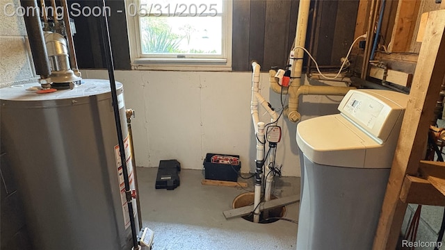 8865 E Bennington Rd, Durand, MI 48429 - utility room with gas water heater