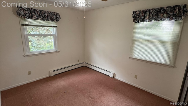 8865 E Bennington Rd, Durand, MI 48429 - carpeted empty room featuring a ceiling fan and baseboards