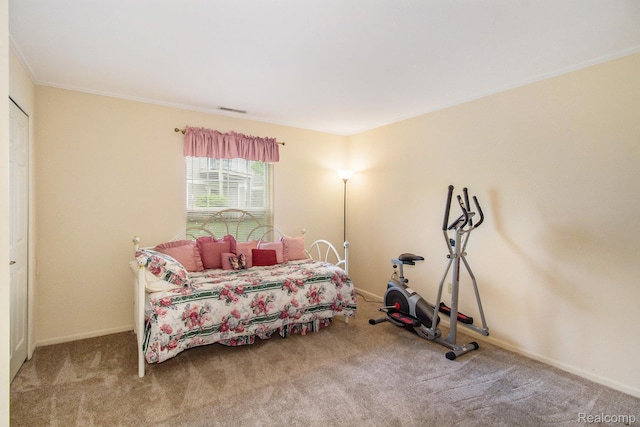 15200 Silver Pkwy Unit 101, Fenton, MI 48430 - carpeted bedroom featuring baseboards and crown molding