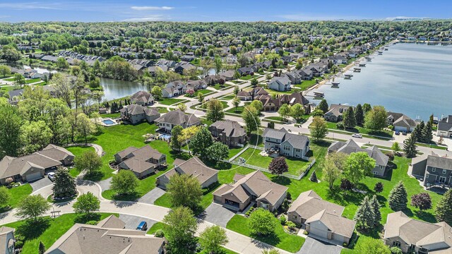 1657 N Bay Dr, Hudsonville, MI 49426 - aerial view of residential area featuring a nearby body of water