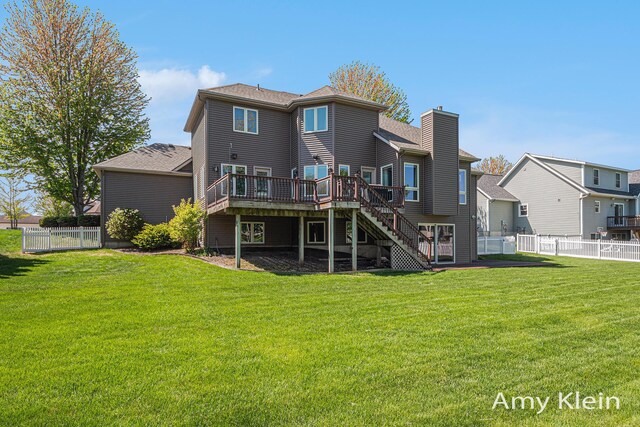 1657 N Bay Dr, Hudsonville, MI 49426 - rear view of property featuring stairs, a deck, and a residential view