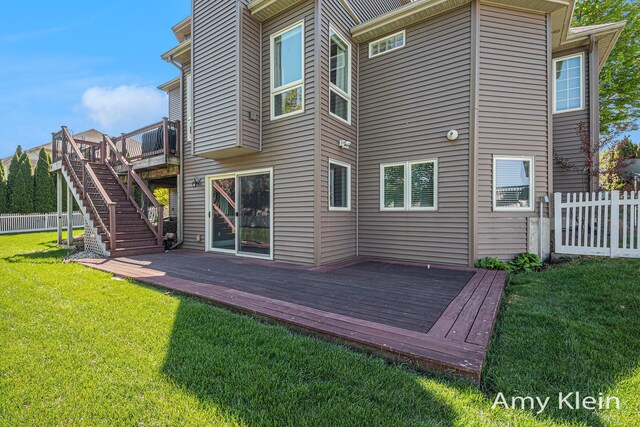 1657 N Bay Dr, Hudsonville, MI 49426 - back of house featuring a wooden deck and stairway