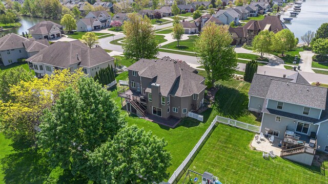 1657 N Bay Dr, Hudsonville, MI 49426 - aerial perspective of suburban area featuring a large body of water