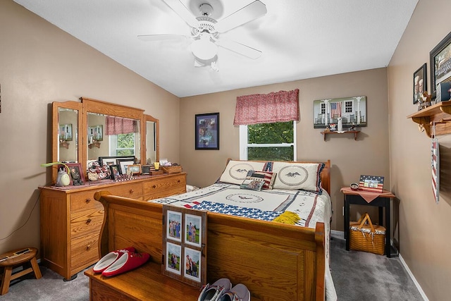 11478 E 7 Mile Rd, Tustin, MI 49688 - bedroom featuring carpet flooring, multiple windows, baseboards, and lofted ceiling