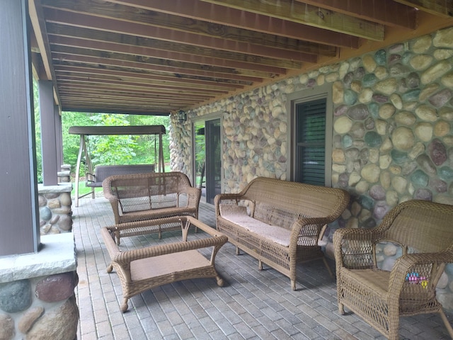 14278 Tyson Trl, Camden, MI 49232 - view of patio with outdoor lounge area and a wooden deck