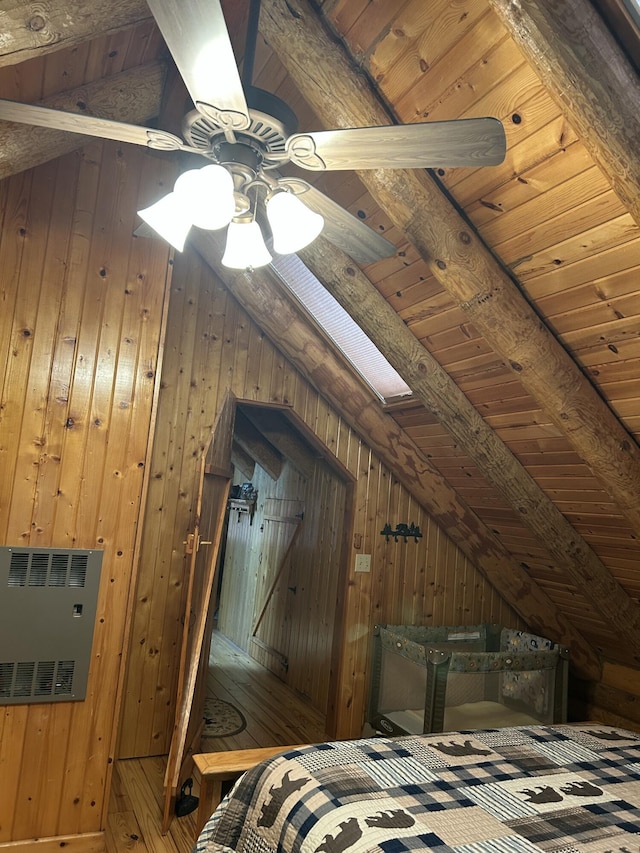 14278 Tyson Trl, Camden, MI 49232 - bedroom featuring wood ceiling, wooden walls, and a closet