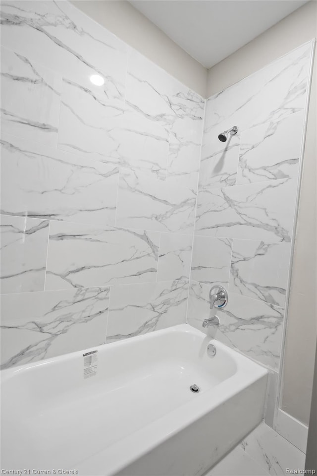 65 Melbourne St, Detroit, MI 48202 - full bathroom featuring bathtub / shower combination and marble look tile flooring