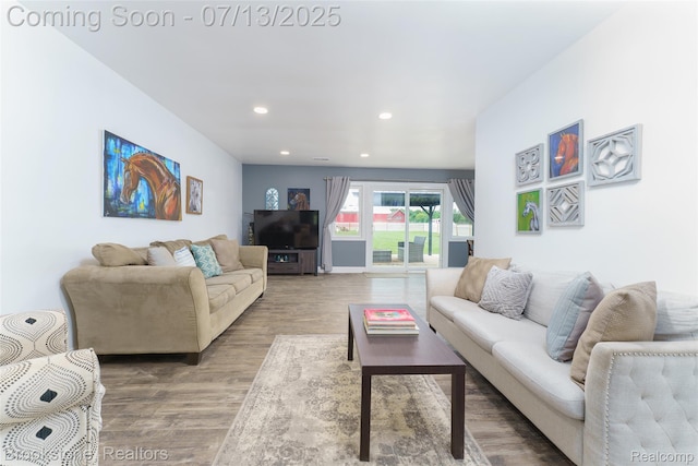 6245 Ray Rd, Swartz Creek, MI 48473 - living room with wood finished floors and recessed lighting