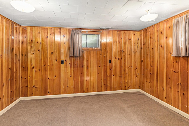 2204 Lakeway Ave, Kalamazoo, MI 49001 - carpeted empty room featuring wooden walls and baseboards