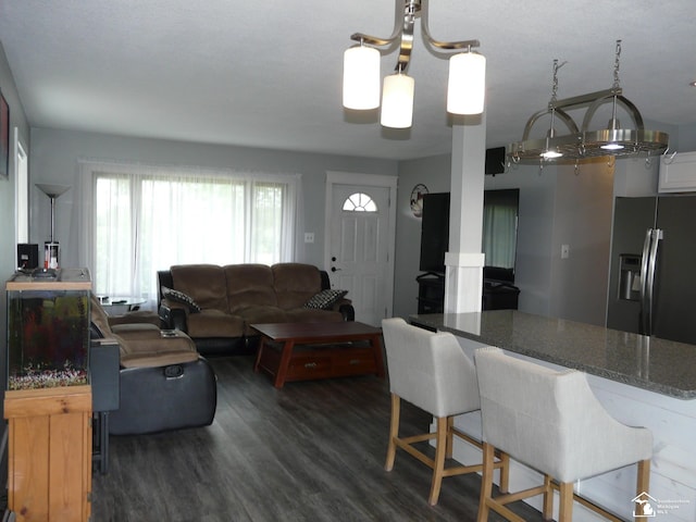 12067 Lewis Ave, Temperance, MI 48182 - living room with dark wood-style floors