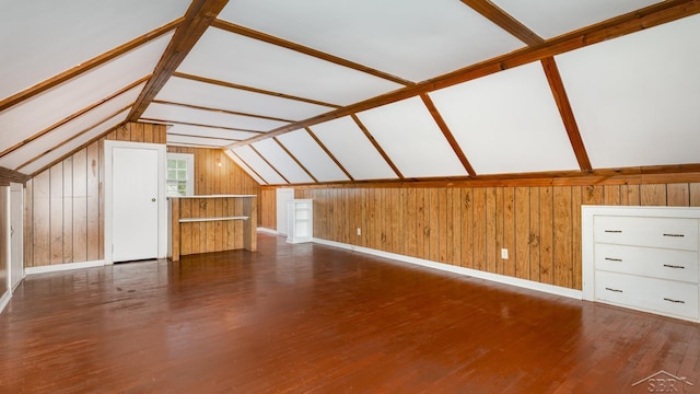 1355 Hemmeter Rd, Saginaw, MI 48638 - bonus room featuring lofted ceiling, wood finished floors, wood walls, and baseboards