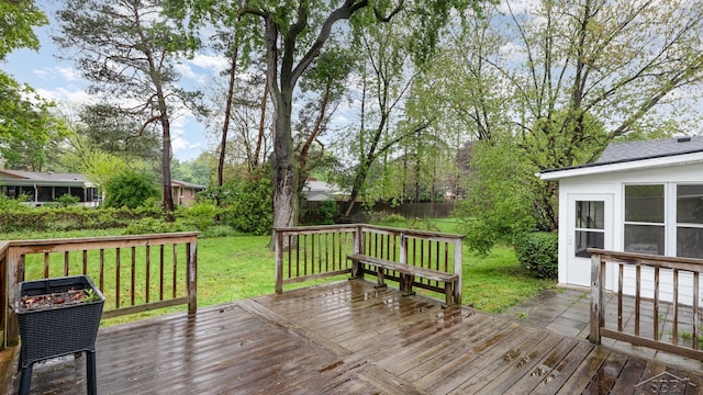 1355 Hemmeter Rd, Saginaw, MI 48638 - wooden terrace featuring a lawn