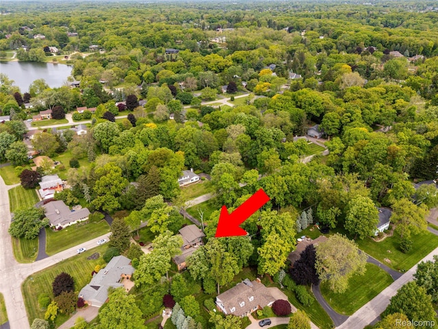 5259 Echo Rd, Bloomfield Hills, MI 48302 - aerial view of a nearby body of water and a heavily wooded area