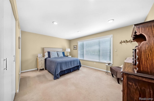 5259 Echo Rd, Bloomfield Hills, MI 48302 - bedroom with light carpet, baseboards, and recessed lighting