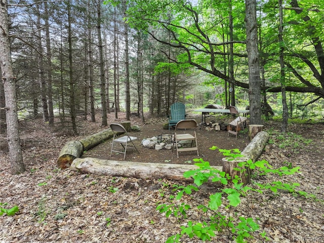 8875 N Lakola Rd, Tustin, MI 49688 - view of yard featuring a wooded view