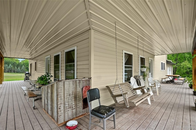 8875 N Lakola Rd, Tustin, MI 49688 - view of wooden deck