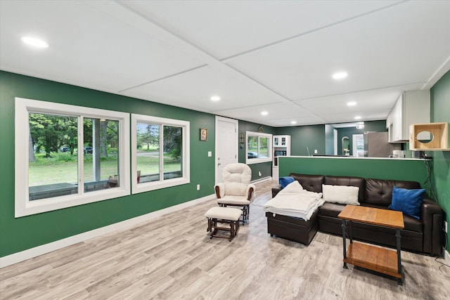 3701 3 1/2 Mile Rd, Athens, MI 49011 - living area with healthy amount of natural light, recessed lighting, light wood-style flooring, and baseboards