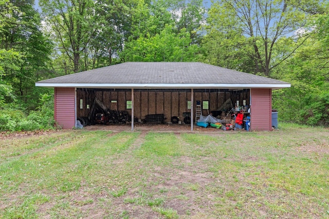 3701 3 1/2 Mile Rd, Athens, MI 49011 - view of pole building featuring a carport and a lawn