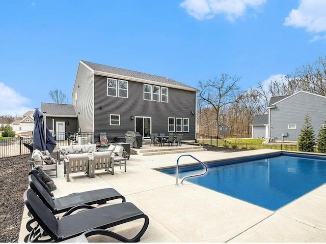 18734 Leonard Ct, New Buffalo, MI 49117 - view of swimming pool with outdoor lounge area, a patio area, grilling area, and outdoor dining space