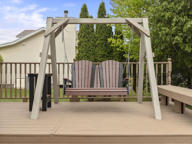 5384 Indian Trl, Frankfort, MI 49635 - view of wooden deck