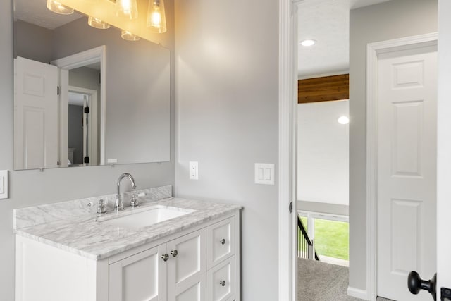 5384 Indian Trl, Frankfort, MI 49635 - bathroom with vanity and recessed lighting