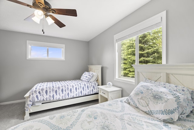 5384 Indian Trl, Frankfort, MI 49635 - carpeted bedroom featuring a ceiling fan