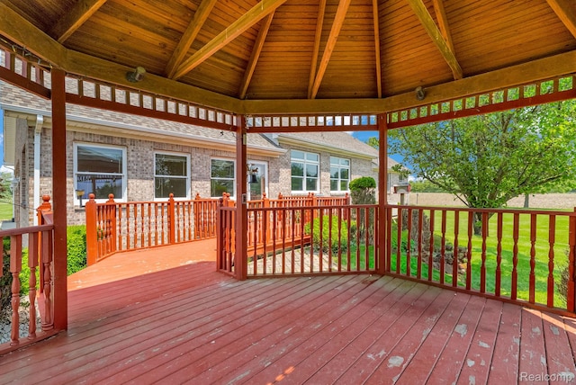 5562 Sheridan Line Rd, Croswell, MI 48422 - wooden deck with a gazebo