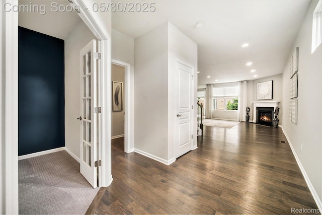 2979 Havre St, Ann Arbor, MI 48105 - hallway featuring wood finished floors, baseboards, and recessed lighting