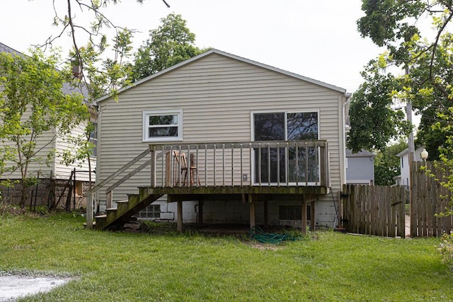 1429 Vine St, Lansing, MI 48912 - rear view of house featuring a wooden deck and stairs
