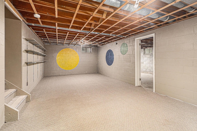 135 Barton Dr, Ann Arbor, MI 48105 - unfinished basement featuring carpet floors