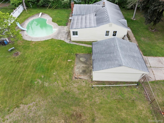30542 Bretton St, Livonia, MI 48152 - view from above of property featuring a pool area